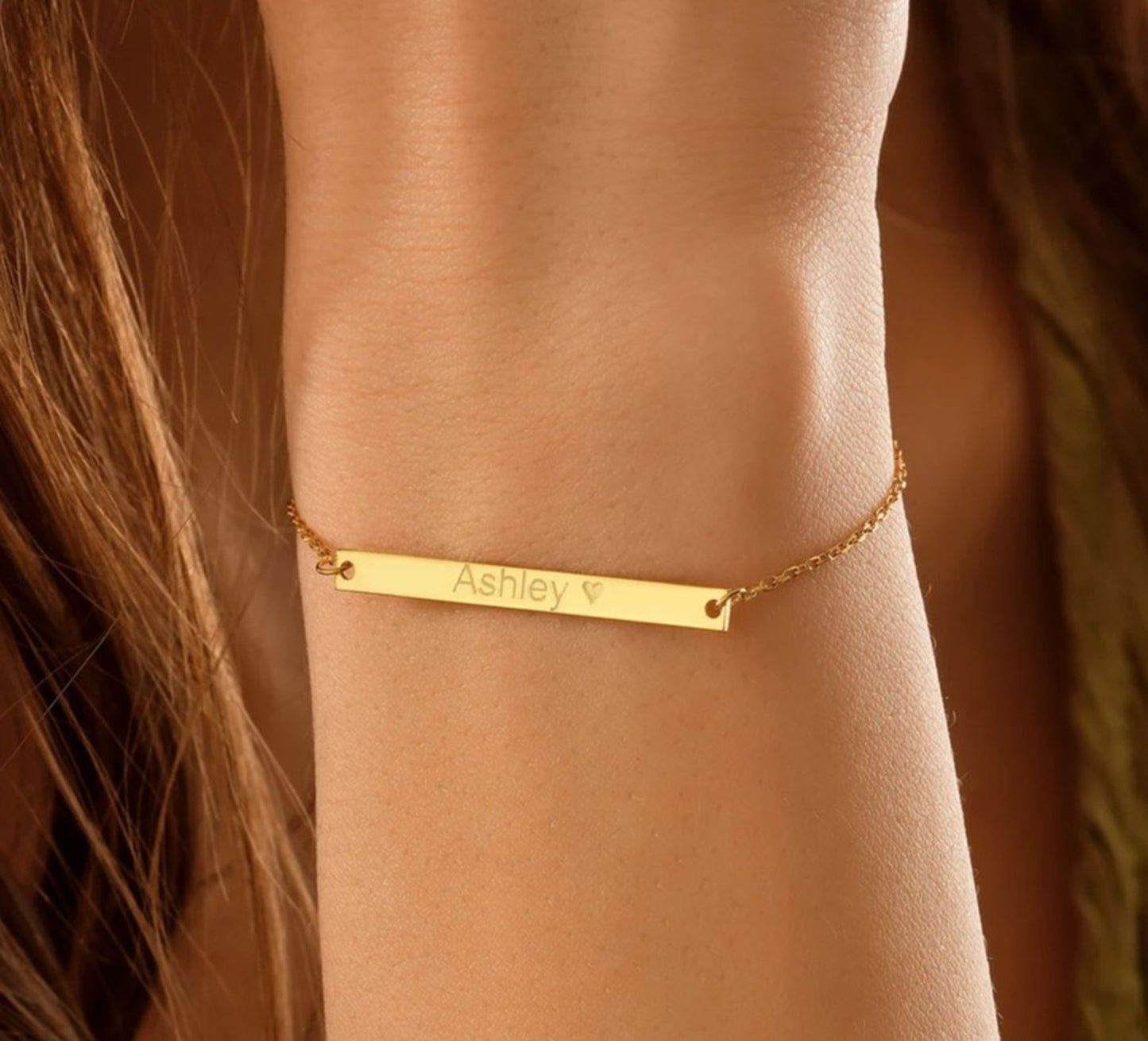 925 Sterling Silver Personalized Nameplate and Date Written Bracelet