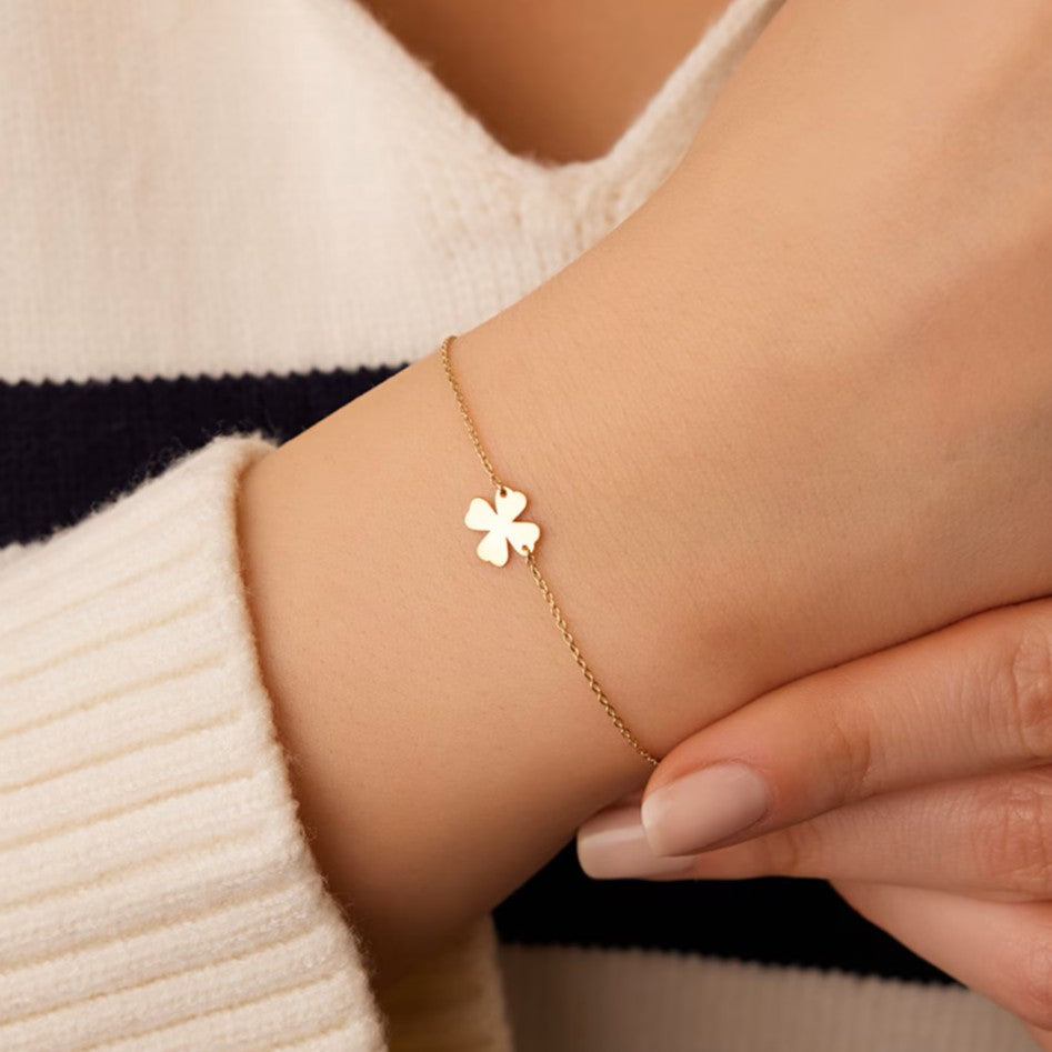 925 Sterling Silver 4 Leaf Clover Bracelet