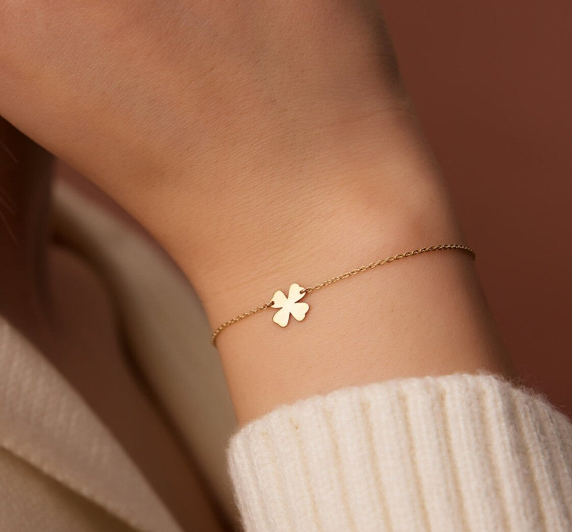 925 Sterling Silver 4 Leaf Clover Bracelet