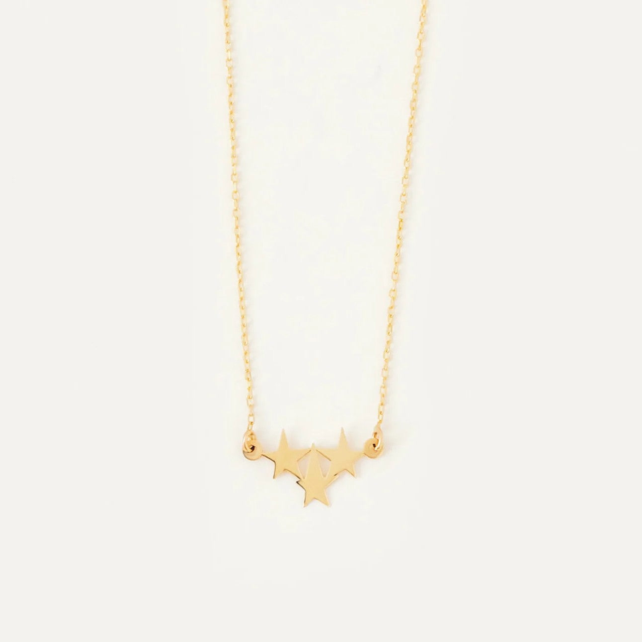 925 Sterling Silver 3 Star Elegant Charm Necklace