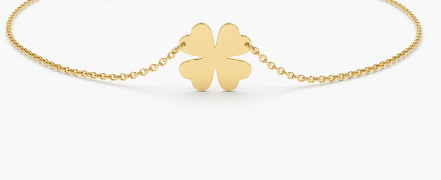 925 Sterling Silver 4 Leaf Clover Bracelet