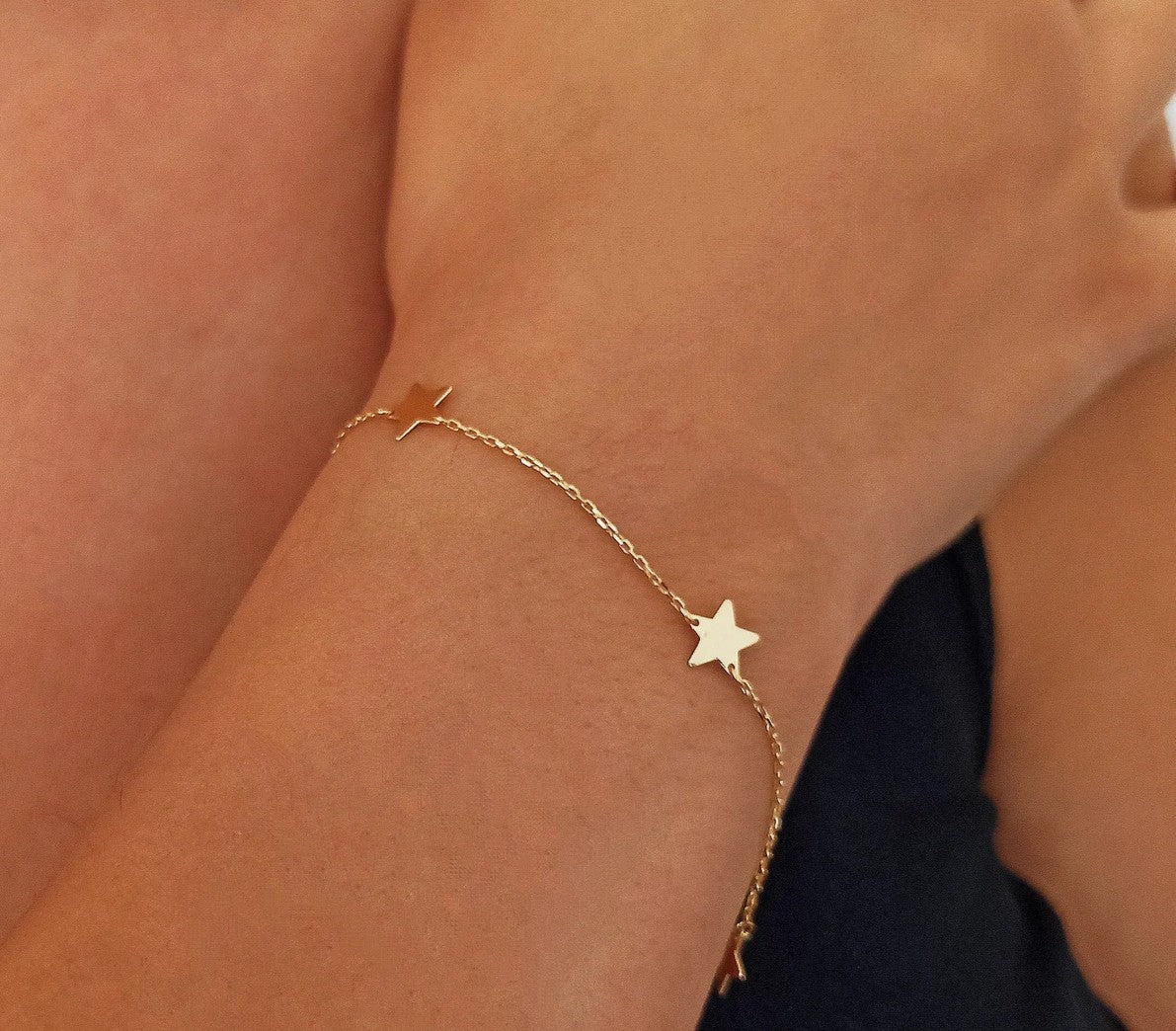 925 Sterling Silver 5 Star Elegant Bracelet