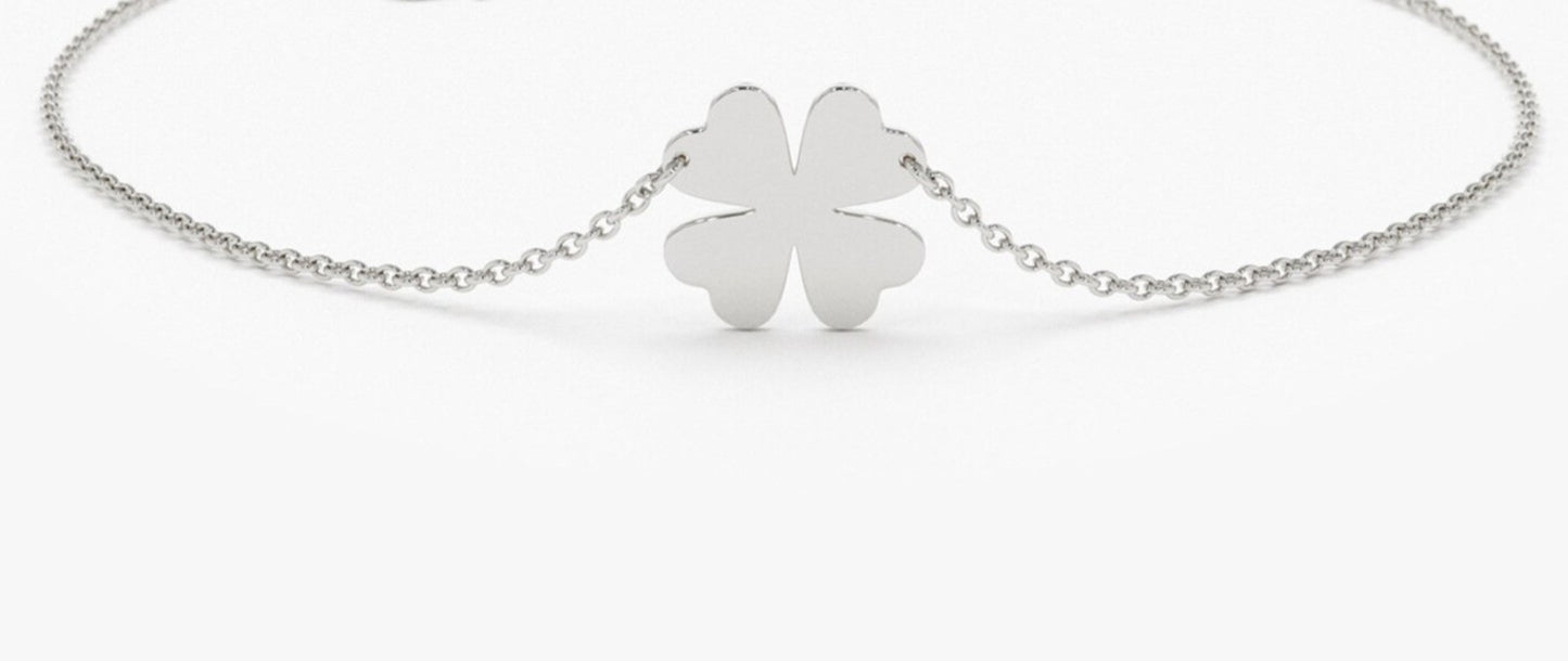 925 Sterling Silver 4 Leaf Clover Bracelet