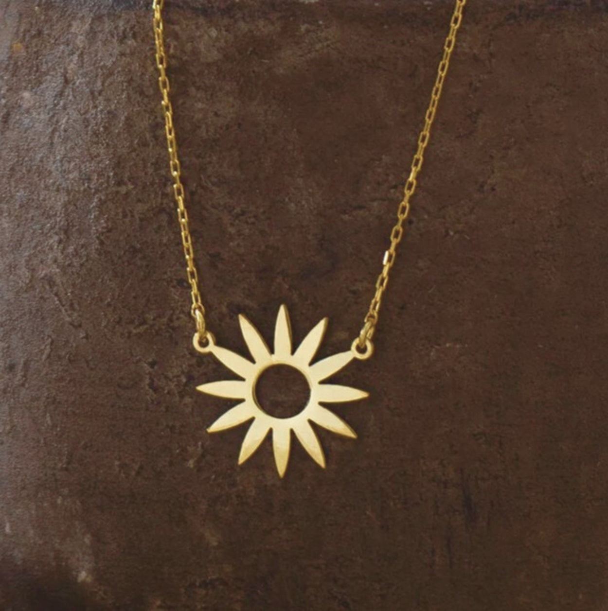 925 Sterling Silver Sun Symbol Charm Necklace
