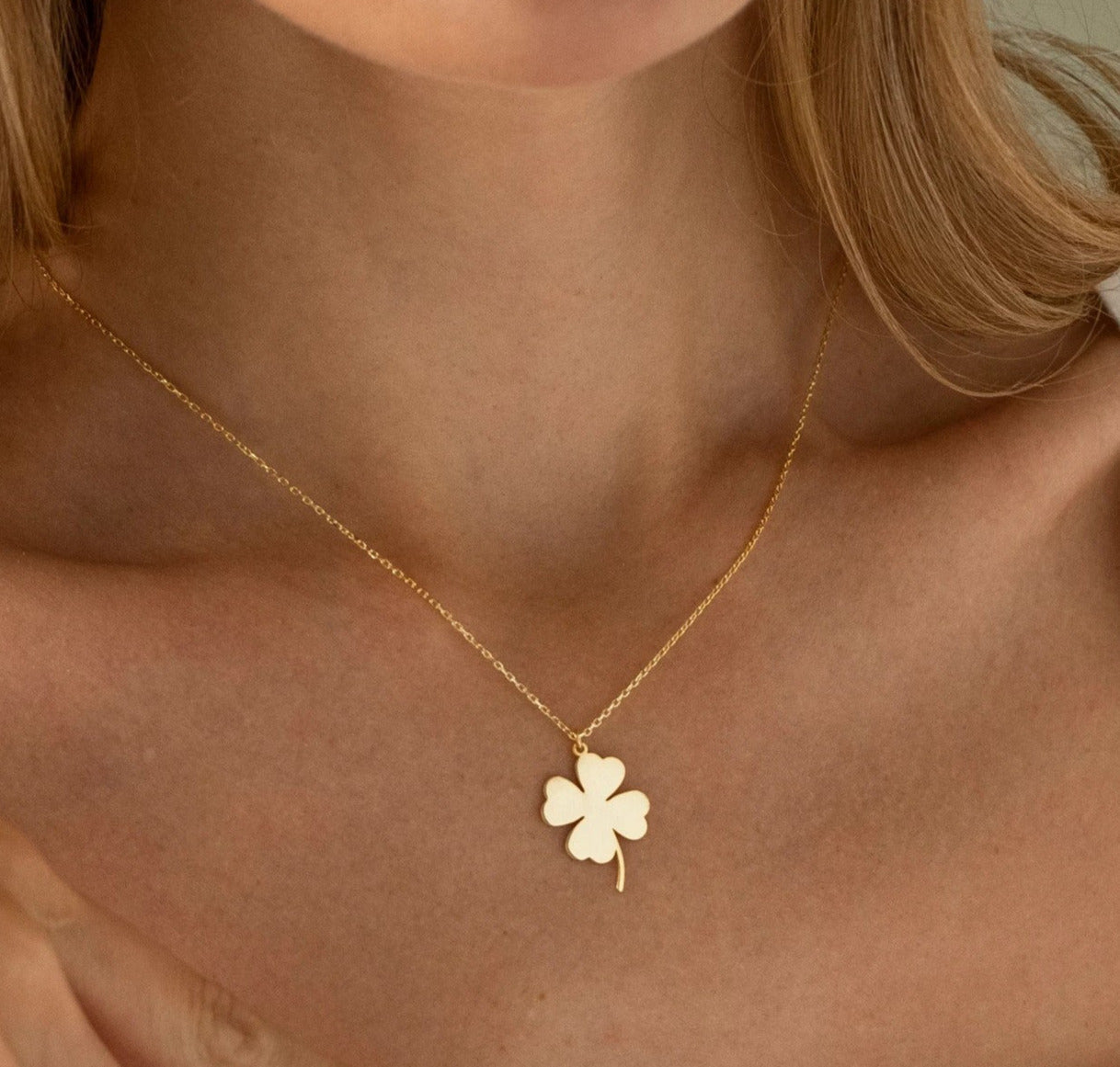 925 Sterling Silver 4 Leaf Clover Charm Necklace