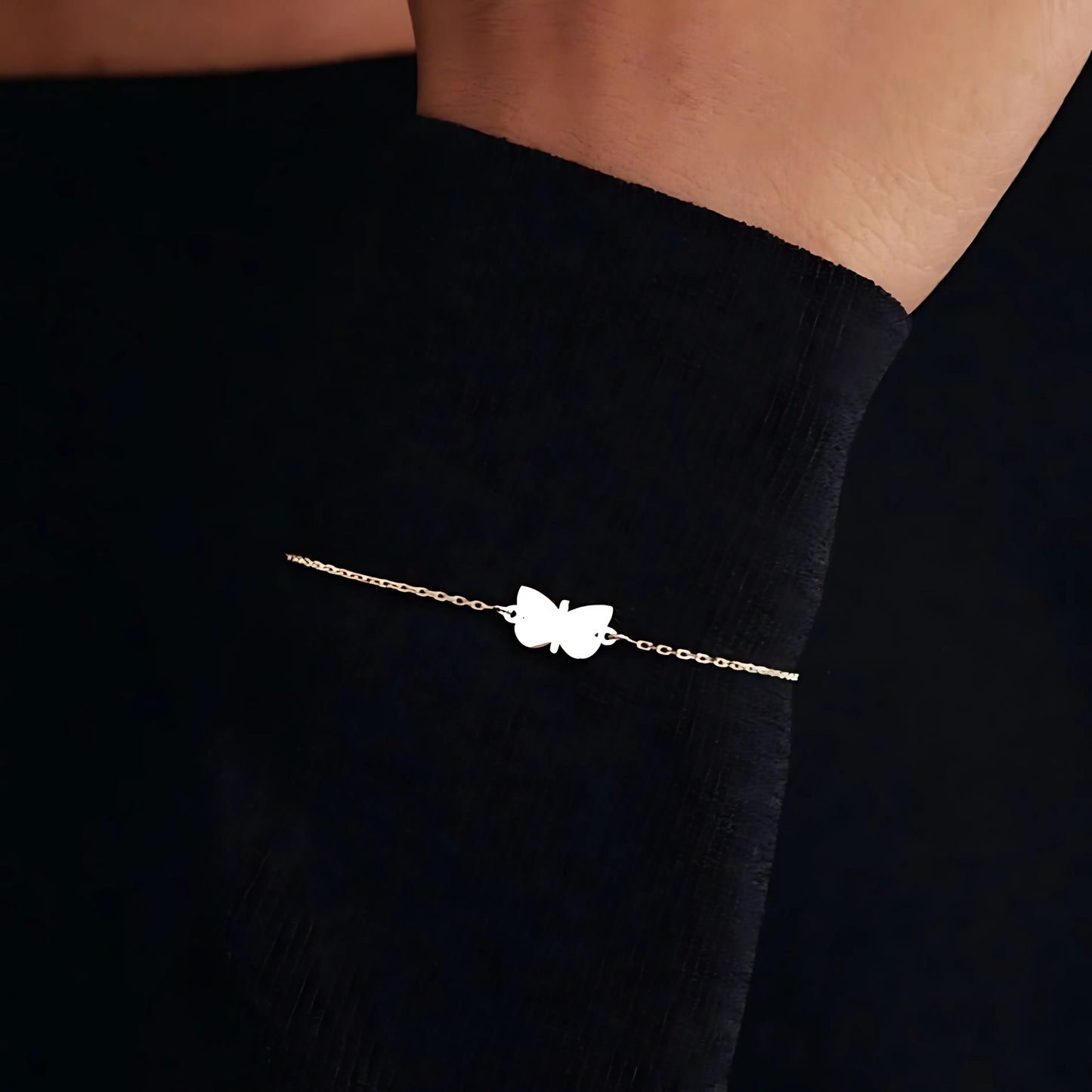 925 Sterling Silver Butterfly Symbol Bracelet