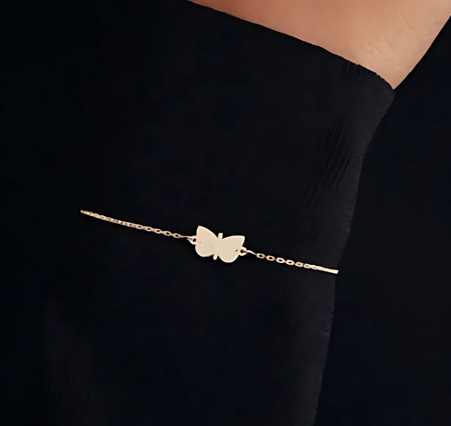 925 Sterling Silver Butterfly Symbol Bracelet