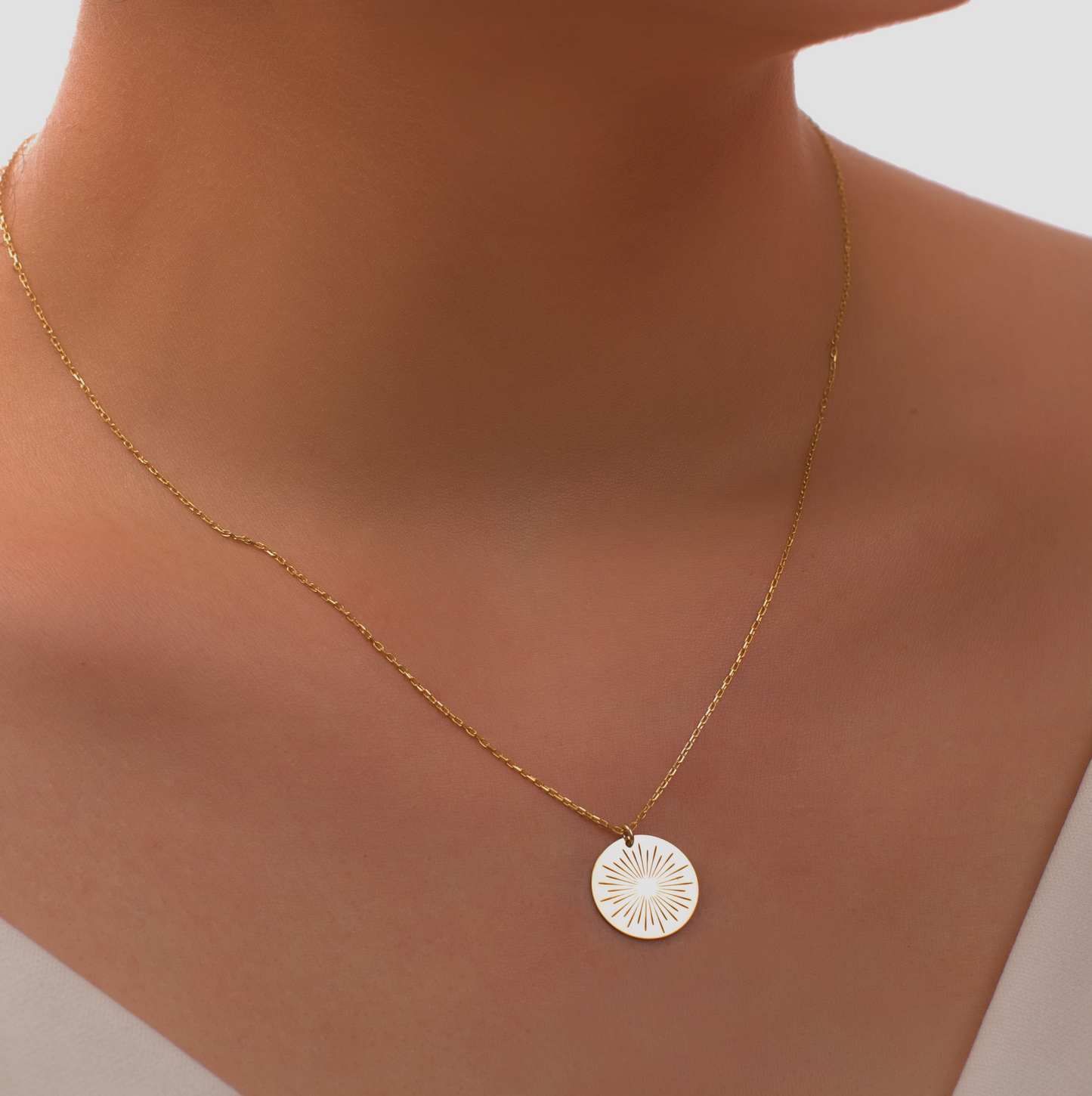 925 Sterling Silver Sun Symbol Charm Necklace