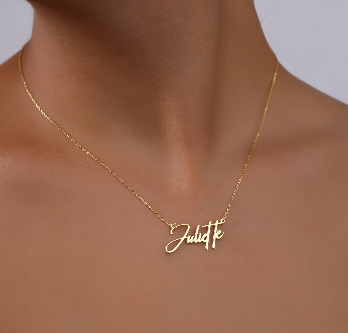 Personalisierte handgeschriebene Namenskette aus 925er Sterlingsilber
