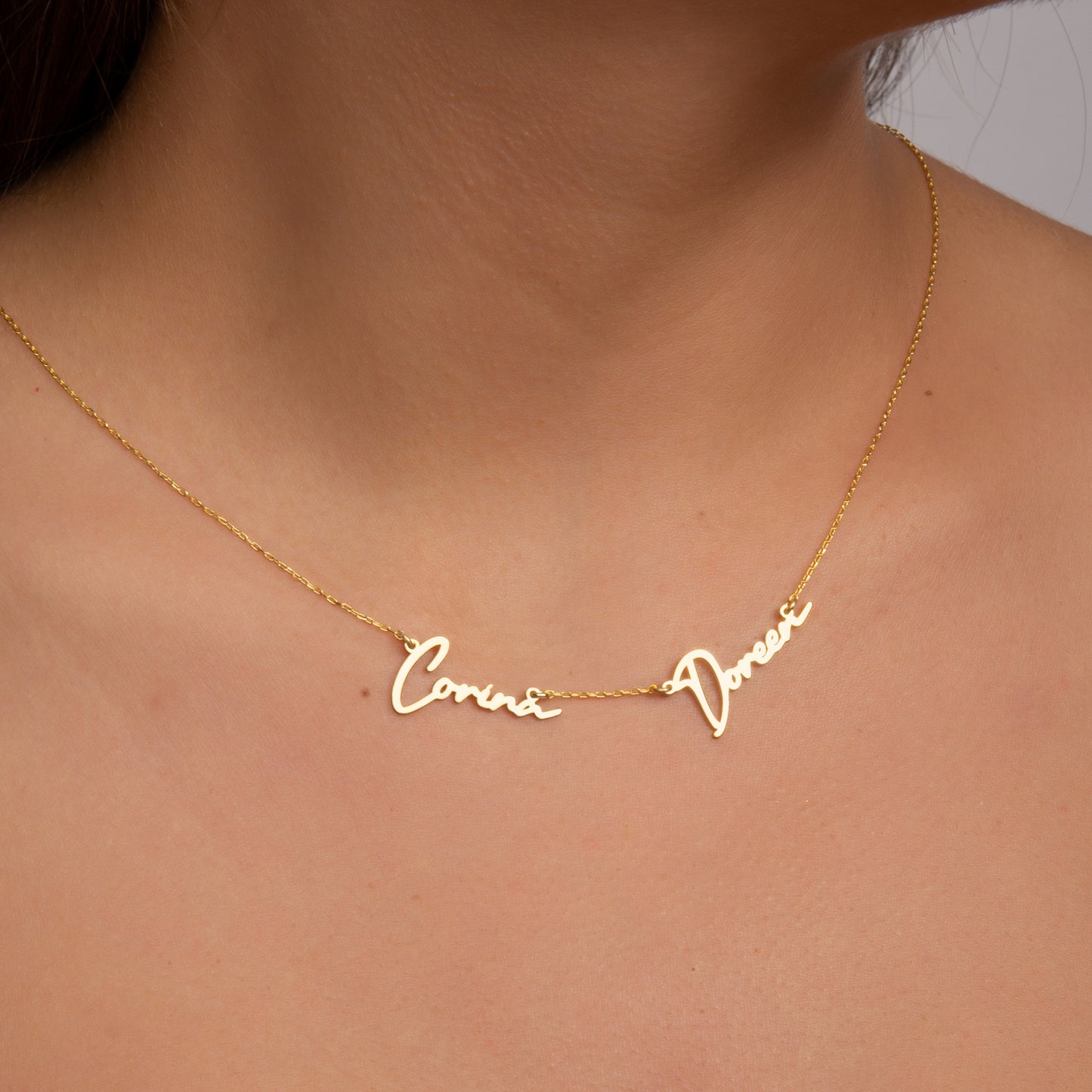 925 Sterling Silver Personalized 2-Piece 3-Piece 4-Piece Name Written Necklace
