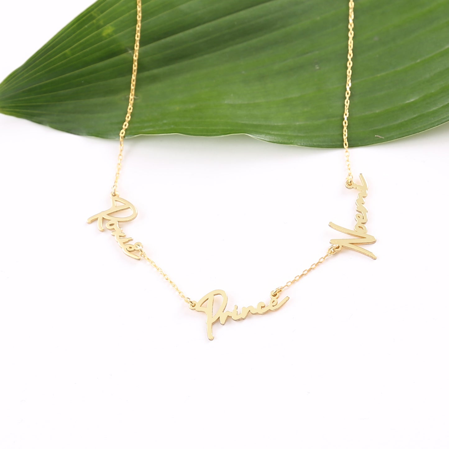 925 Sterling Silver Personalized 2-Piece 3-Piece 4-Piece Name Written Necklace