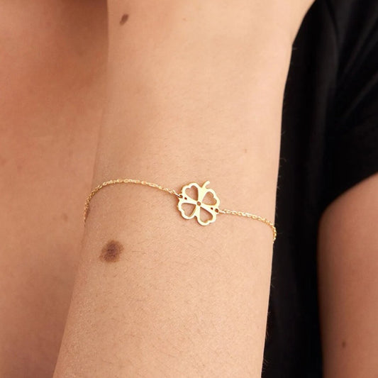 925 Sterling Silver 4 Leaf Clover Bracelet 