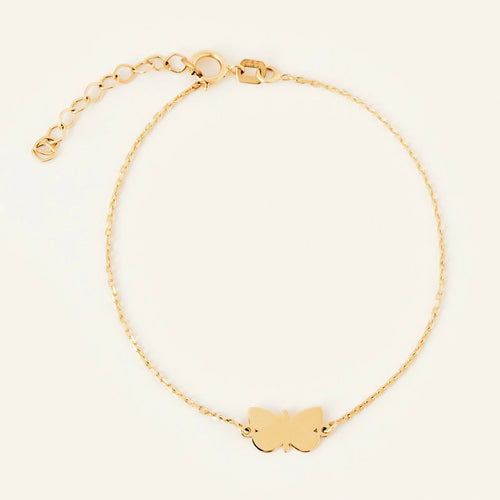 925 Sterling Silver Butterfly Symbol Bracelet 