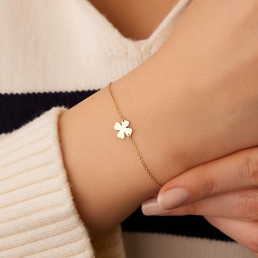 925 Sterling Silver 4 Leaf Clover Bracelet 