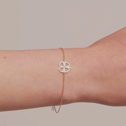 925 Sterling Silver 4 Leaf Clover Bracelet 