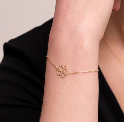 925 Sterling Silver 4 Leaf Clover Bracelet 