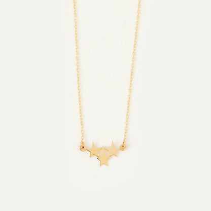 925 Sterling Silver 3 Star Elegant Charm Necklace