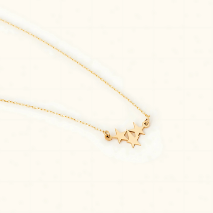 925 Sterling Silver 3 Star Elegant Charm Necklace