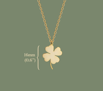 925 Sterling Silver 4 Leaf Clover Charm Necklace