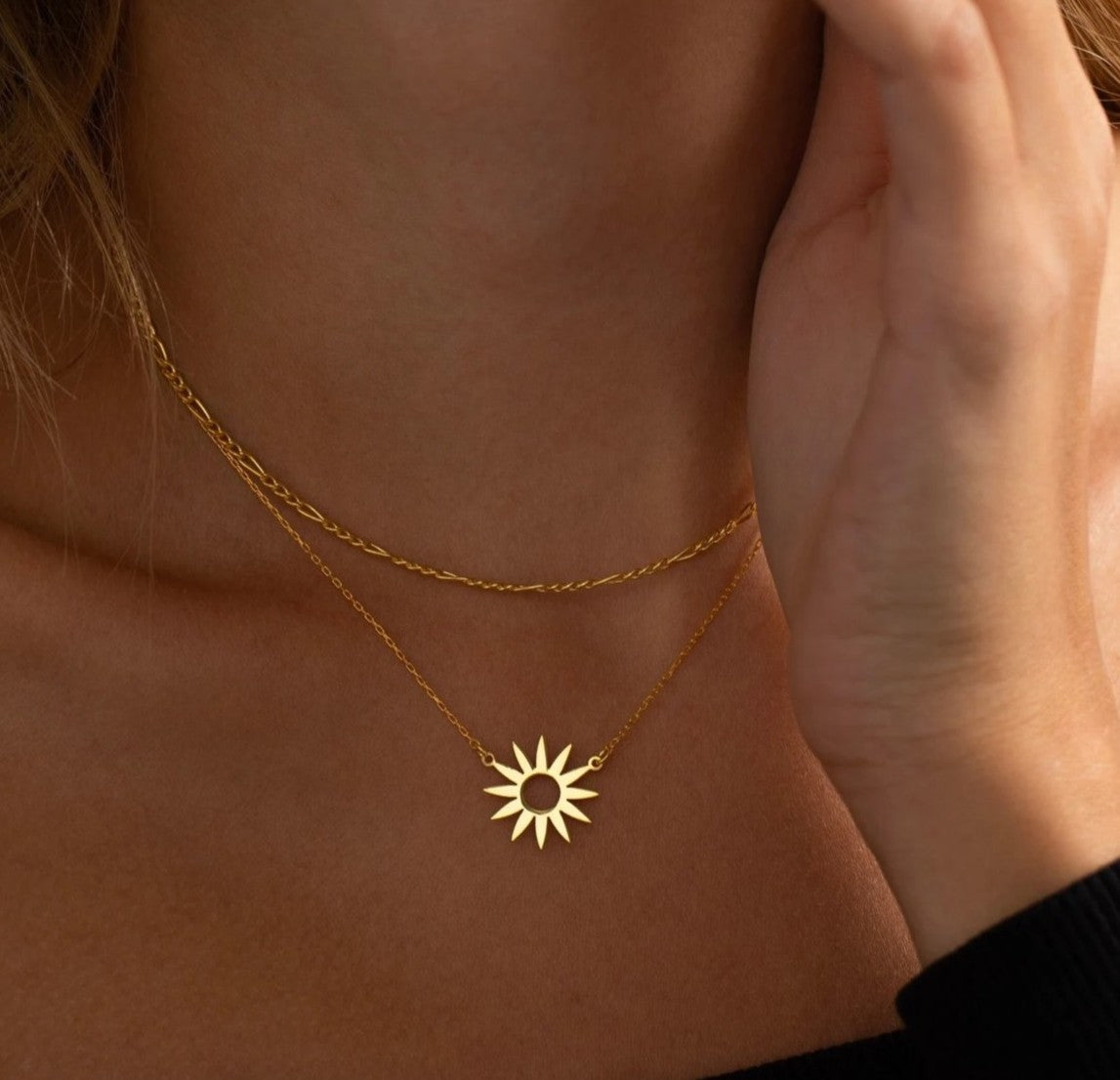 925 Sterling Silver Sun Symbol Charm Necklace