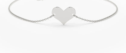 925 Sterling Silver Heart Elegant Bracelet 