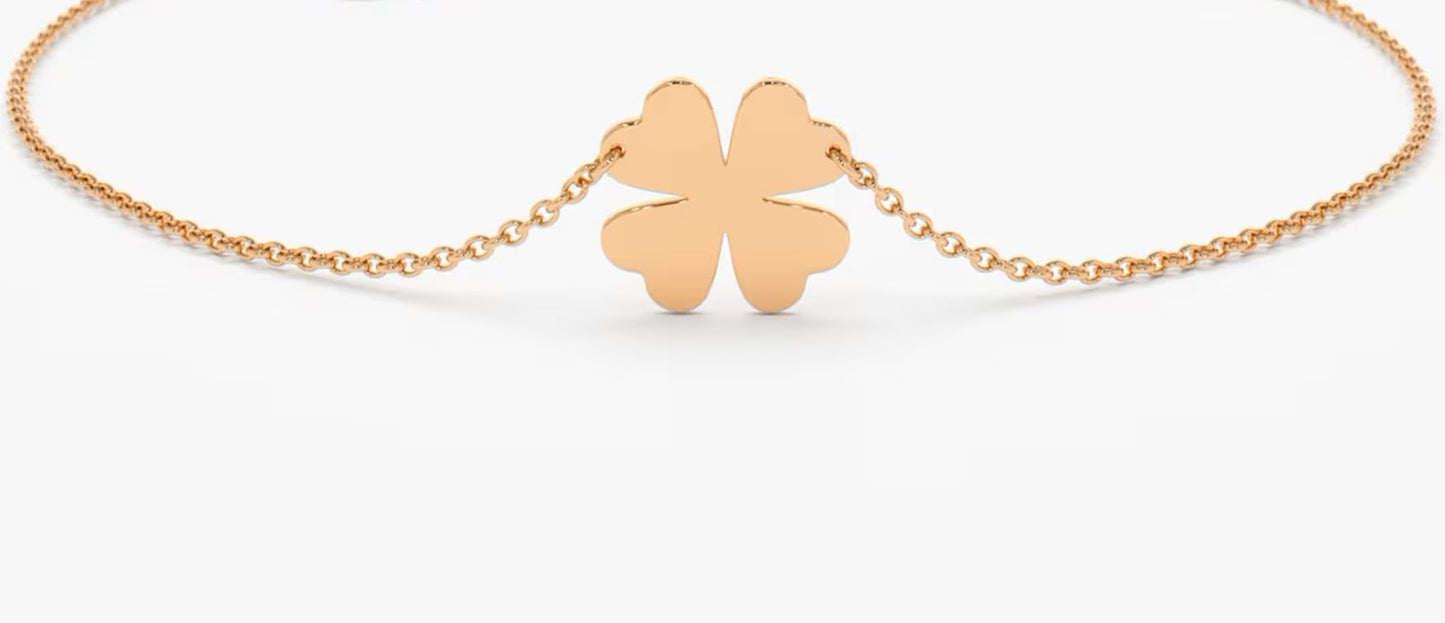 925 Sterling Silver 4 Leaf Clover Bracelet 