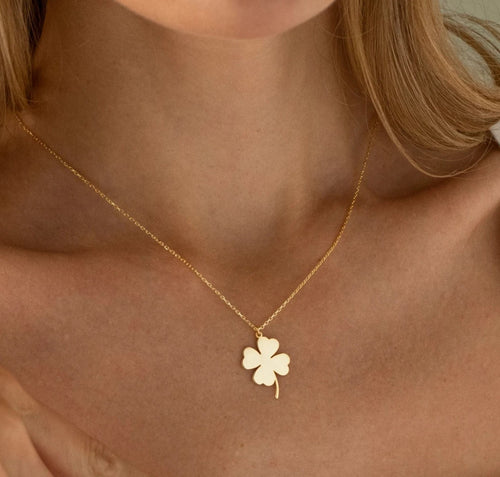 925 Sterling Silver 4 Leaf Clover Charm Necklace