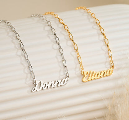 925 Sterling Silver Personalized Handwritten Name Necklace 