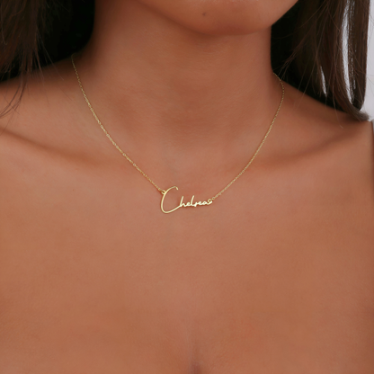 925 Sterling Silver Personalized Handwritten Name Necklace 