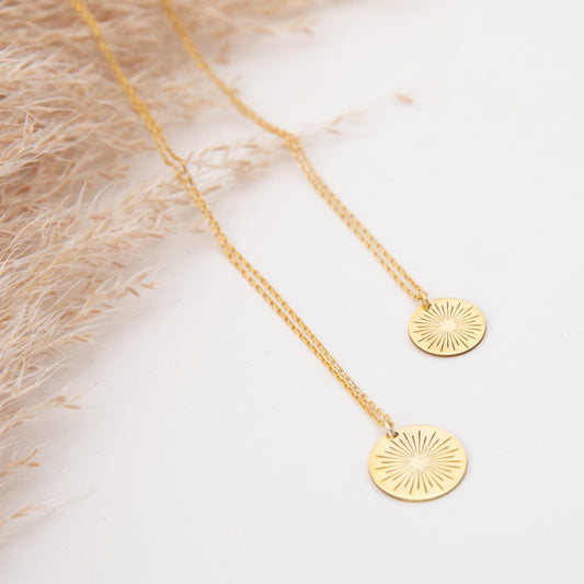 925 Sterling Silver Sun Symbol Charm Necklace