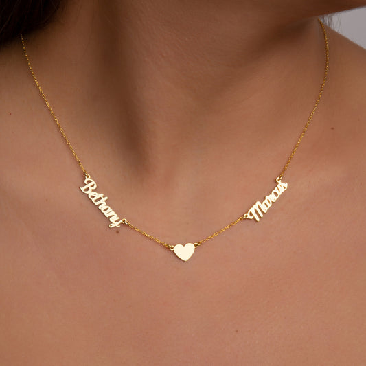925 Sterling Silver Personalized 2-Piece 3-Piece 4-Piece Name Written Necklace 