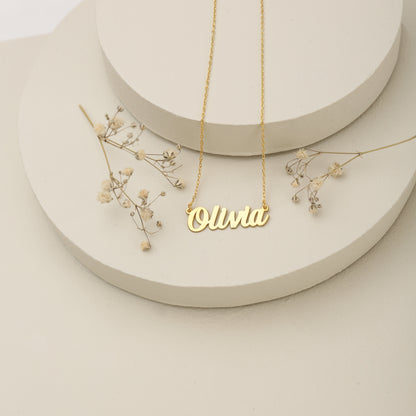 925 Sterling Silver Personalized Handwritten Name Necklace 