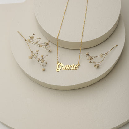925 Sterling Silver Personalized Handwritten Name Necklace 