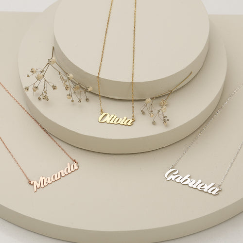 925 Sterling Silver Personalized Handwritten Name Necklace 