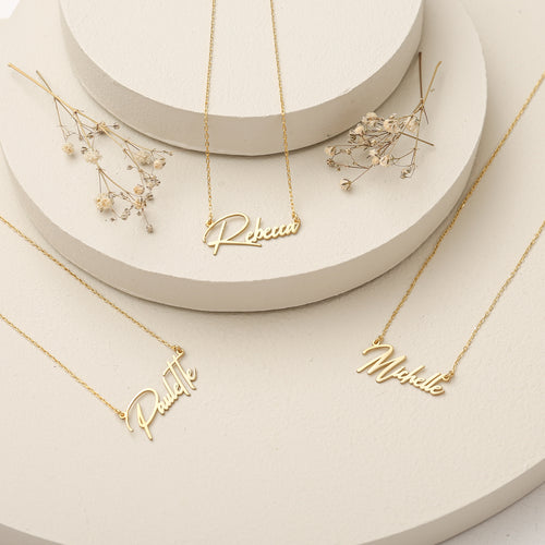 925 Sterling Silver Personalized Handwritten Name Necklace 