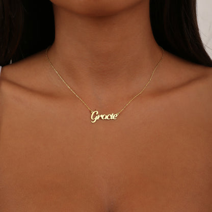 925 Sterling Silver Personalized Handwritten Name Necklace 