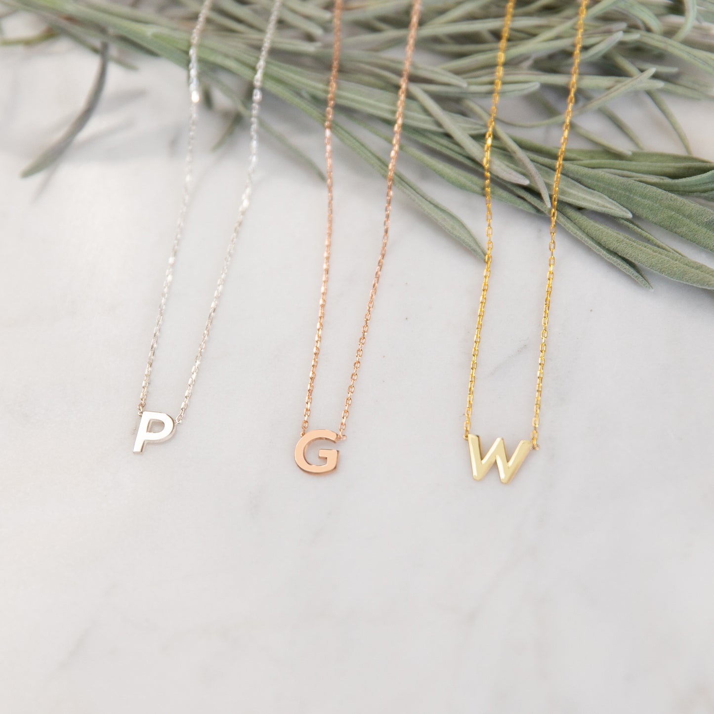 925 Sterling Silver Personalized Initial Necklace