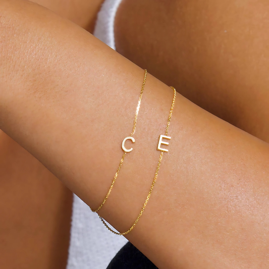 925 Sterling Silver Personalized Letter and Name Written Bracelet 